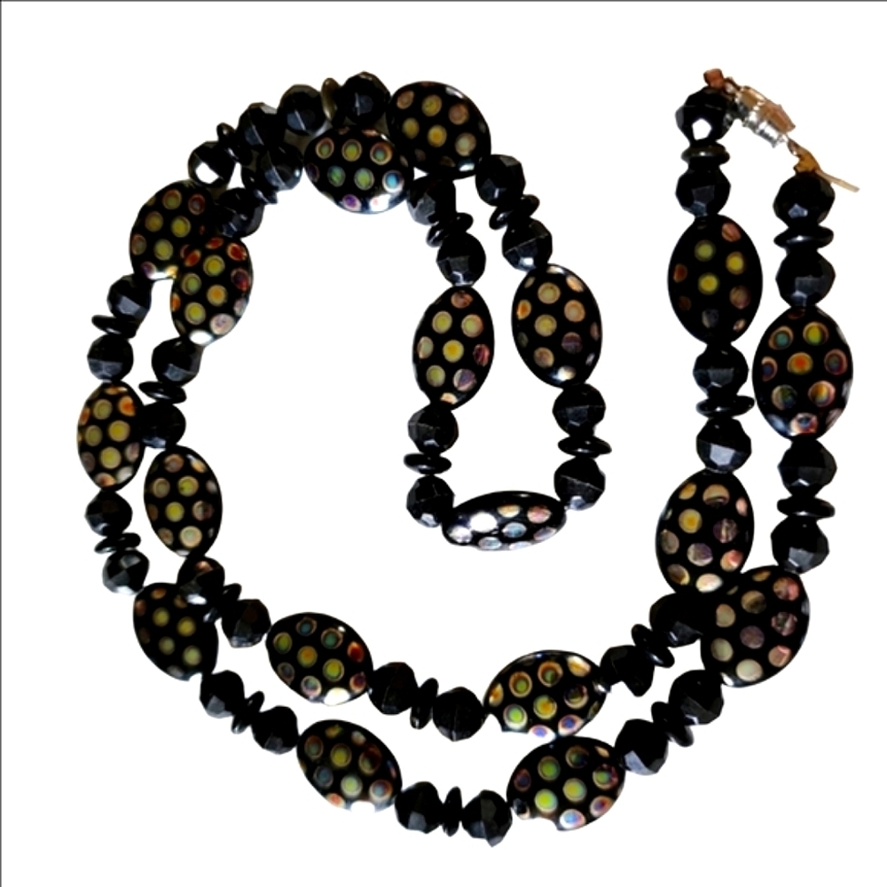 Beaded Iridescent Multicolor Dots Necklace